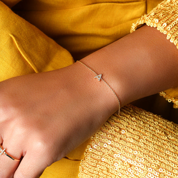 Altın ve Pırlanta Harf Bileklik