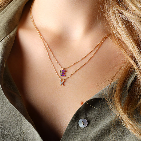 Altın ve Pırlanta Harf Kolye