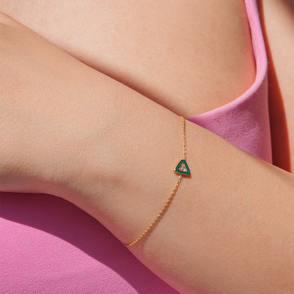 Triangle Enamel and Diamond Bracelet