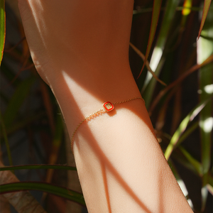 Square Enamel Bracelet with Diamonds