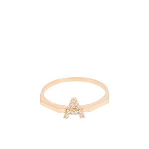 Gold and Diamond Letter Ring