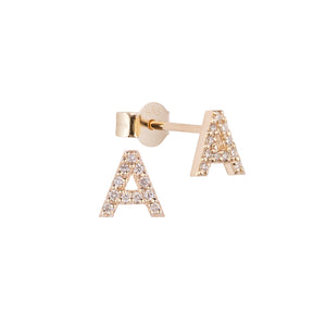 Altın ve Pırlanta Harf Küpe