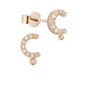 Altın ve Pırlanta Harf Küpe