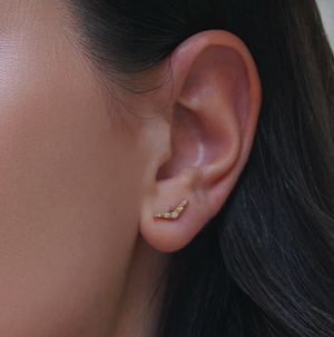 Pırlanta Taşlı V Küpe