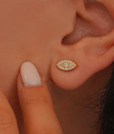 Pırlanta Taşlı Göz Küpe