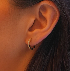 Pırlanta Taşlı Halka Küpe