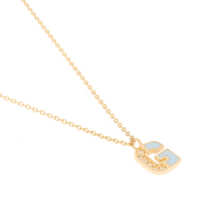 Mineli Altın ve Pırlanta Harf Kolye