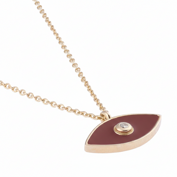 Eye Enamel and Diamond Necklace