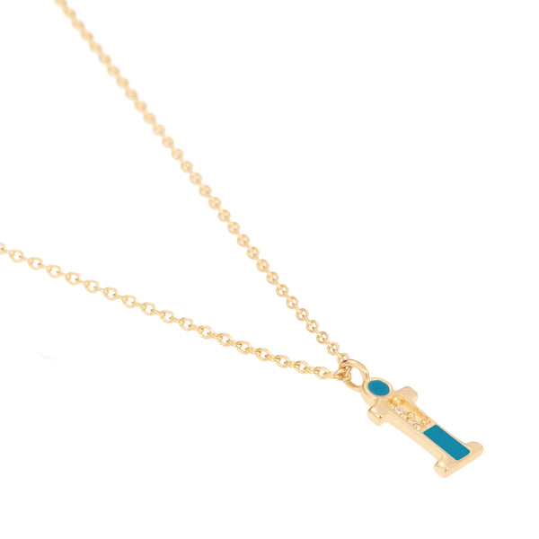 Mineli Altın ve Pırlanta Harf Kolye