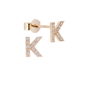 Altın ve Pırlanta Harf Küpe