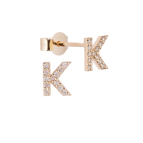 Altın ve Pırlanta Harf Küpe