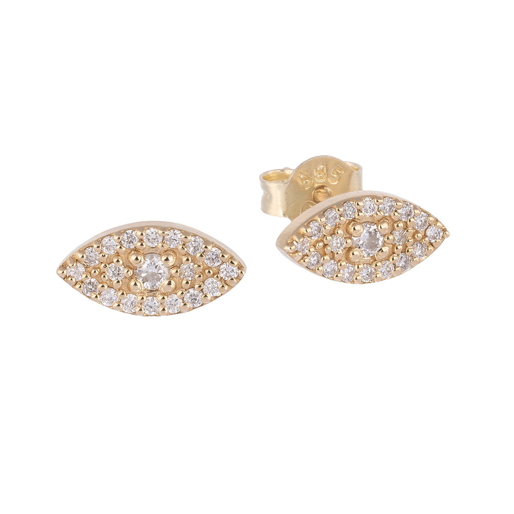 Pırlanta Taşlı Göz Küpe