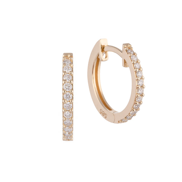 Pırlanta Taşlı Halka Küpe