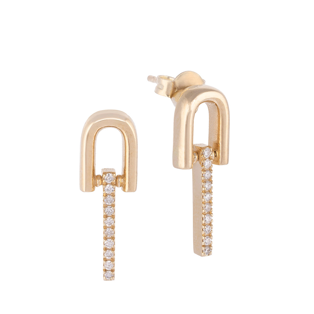 Pırlanta Taşlı Sallantılı Küpe