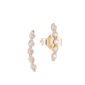 Beş Taşlı Pırlanta Küpe