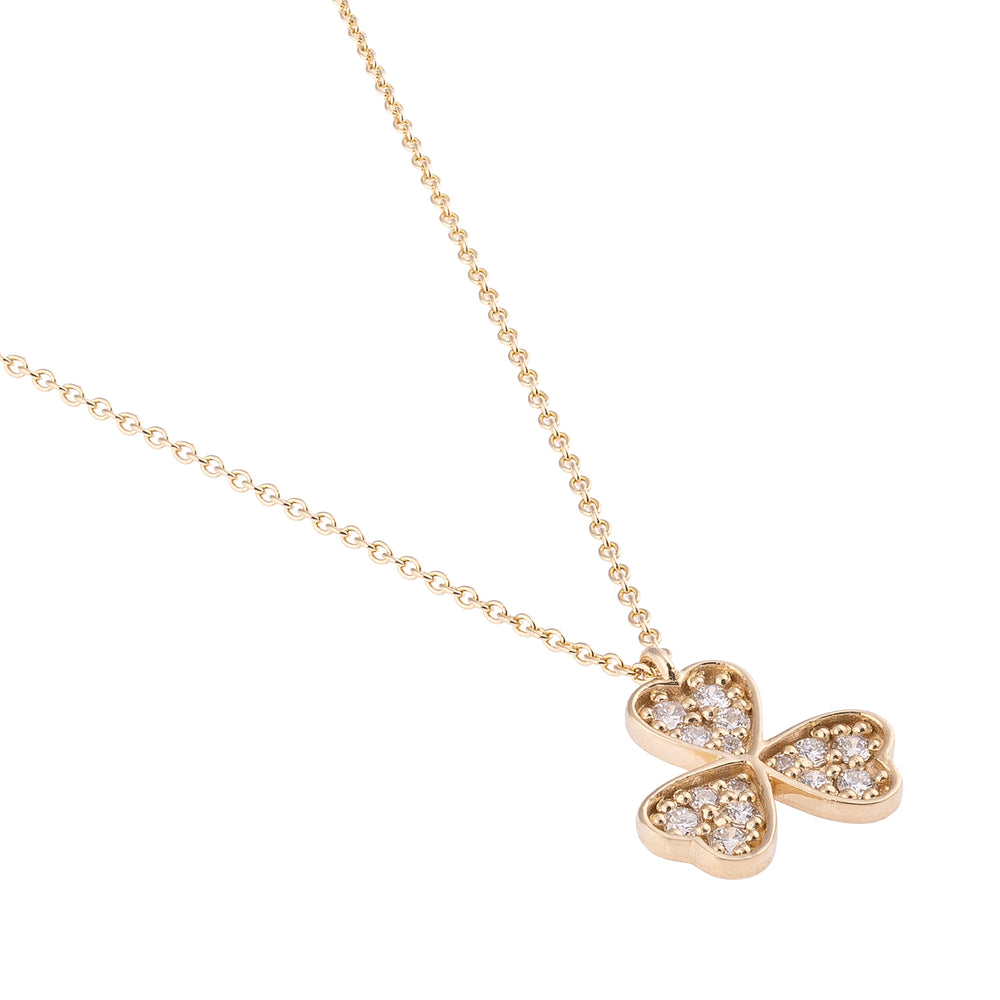 Yonca Pırlanta Taşlı Kolye