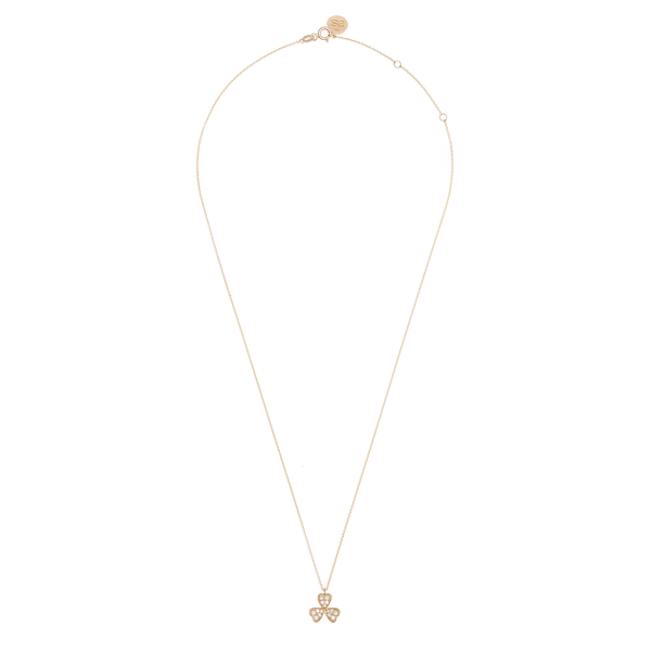 Yonca Pırlanta Taşlı Kolye