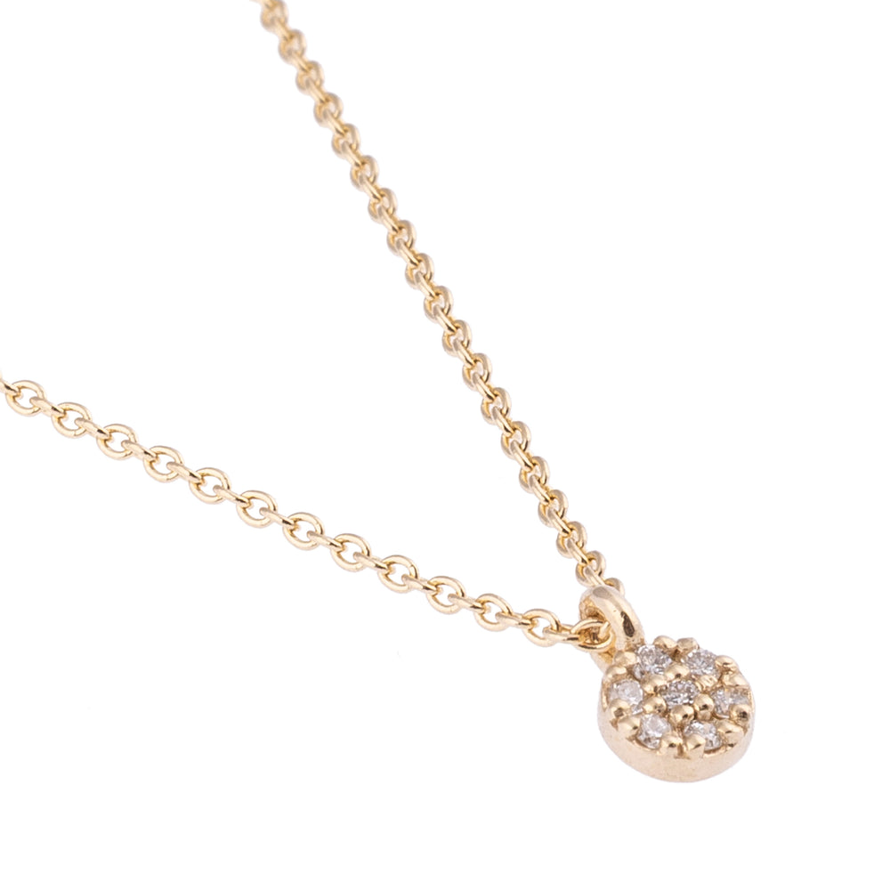 Yuvarlak Pırlanta Taşlı Kolye