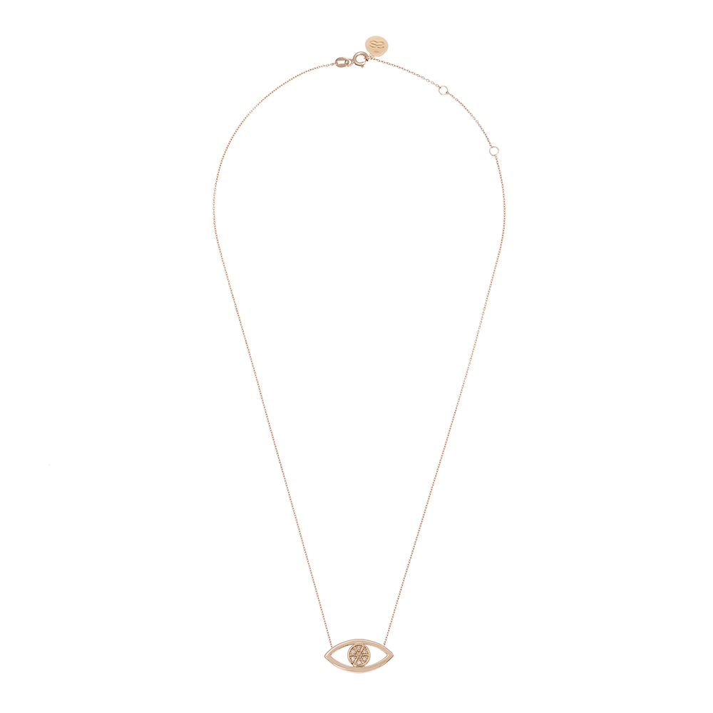 Büyük Göz Pırlanta Taşlı Kolye