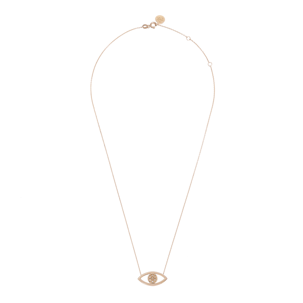 Büyük Göz Pırlanta Taşlı Kolye