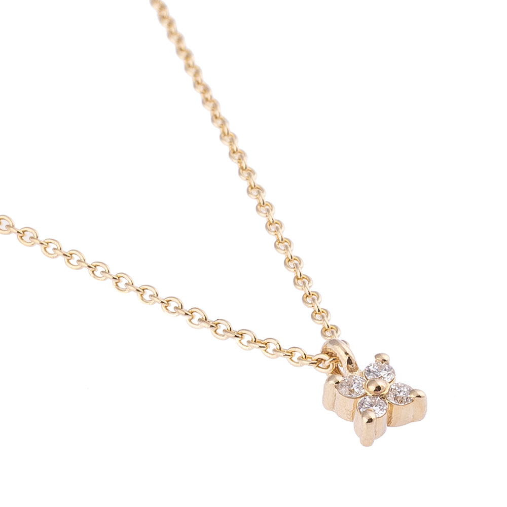 Çiçek Pırlanta Taşlı Kolye