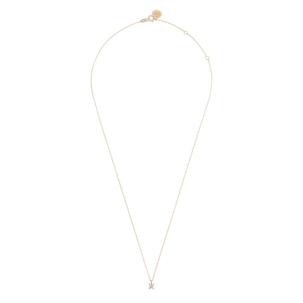 Çiçek Pırlanta Taşlı Kolye