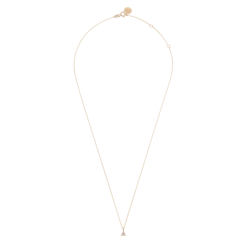 Üçgen Pırlanta Taşlı Kolye