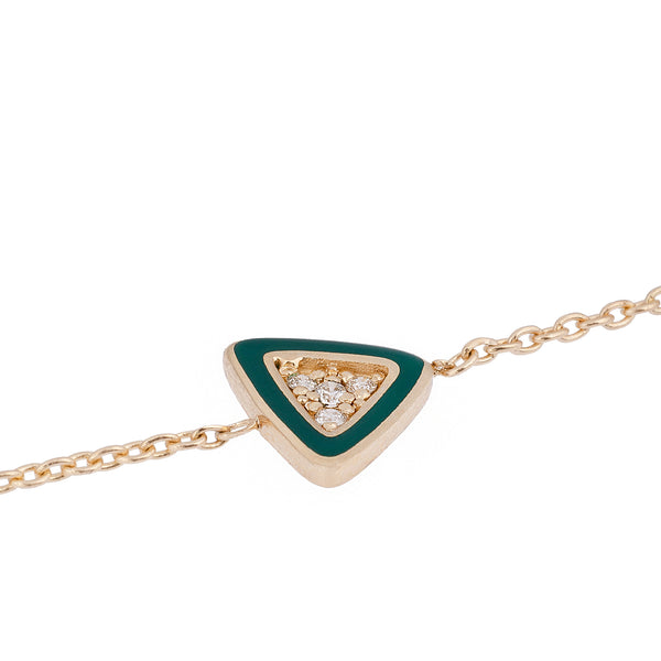 Triangle Enamel and Diamond Bracelet