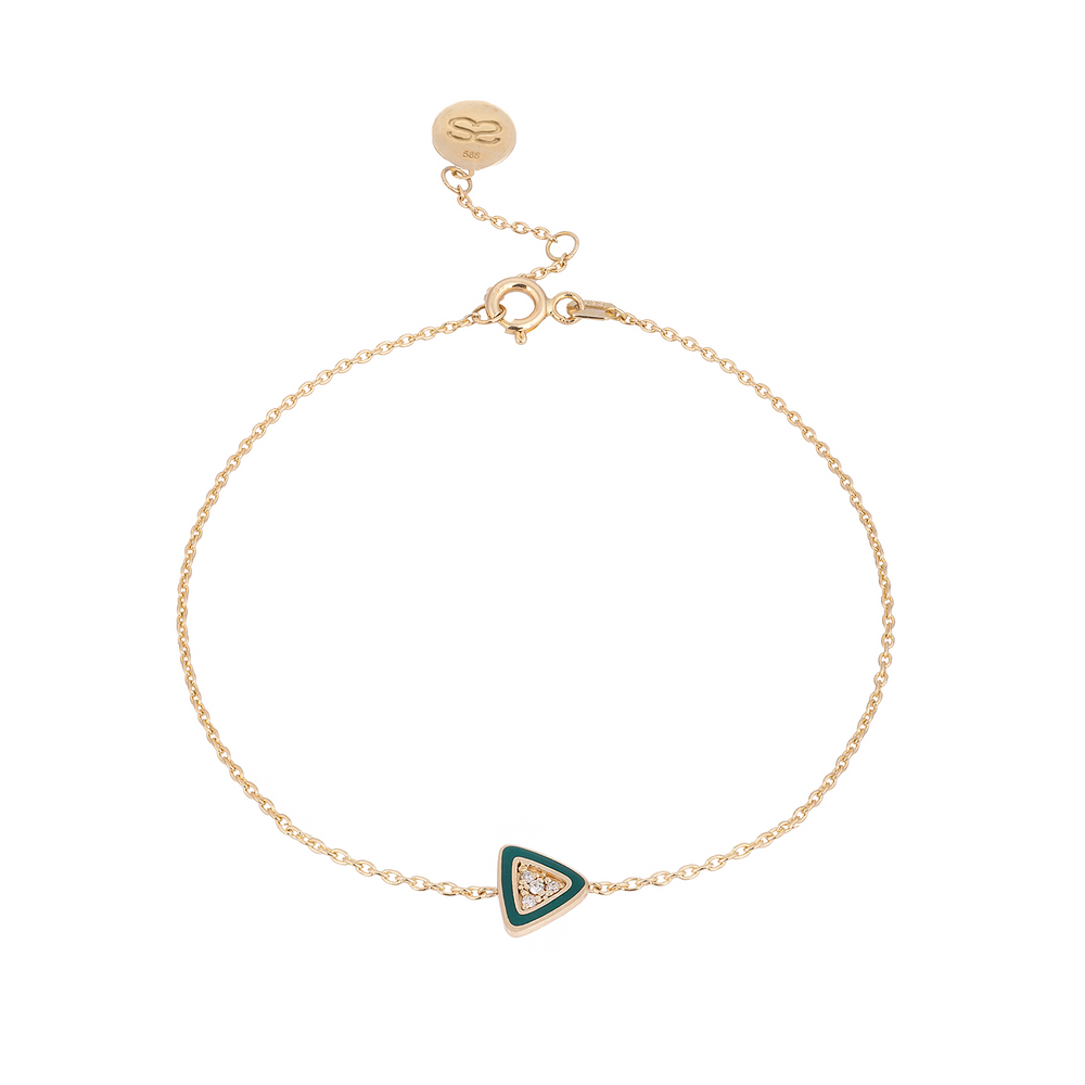 Triangle Enamel and Diamond Bracelet