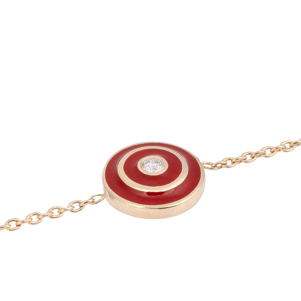 Yuvarlak Mineli ve Pırlanta Taşlı Bileklik