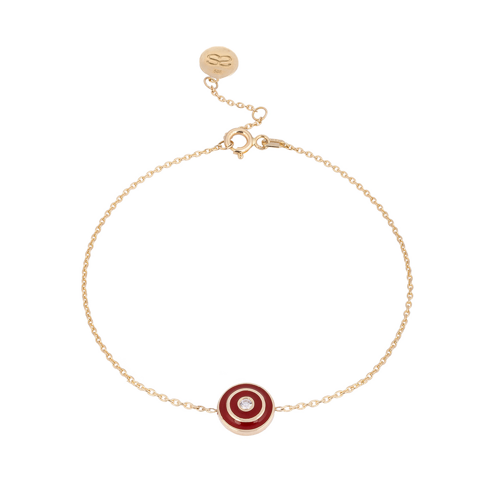 Yuvarlak Mineli ve Pırlanta Taşlı Bileklik