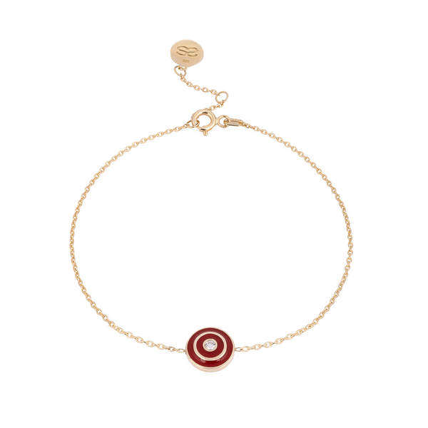 Yuvarlak Mineli ve Pırlanta Taşlı Bileklik