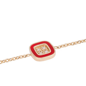 Square Enamel Bracelet with Diamonds