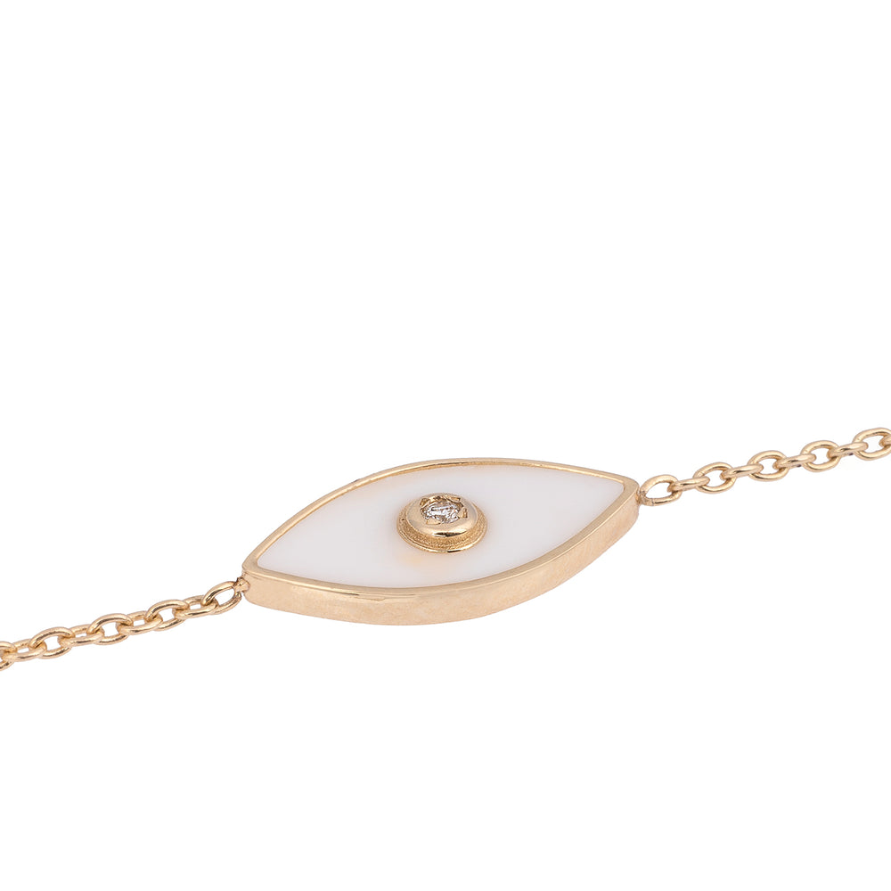 Eye Enamel and Diamond Bracelet