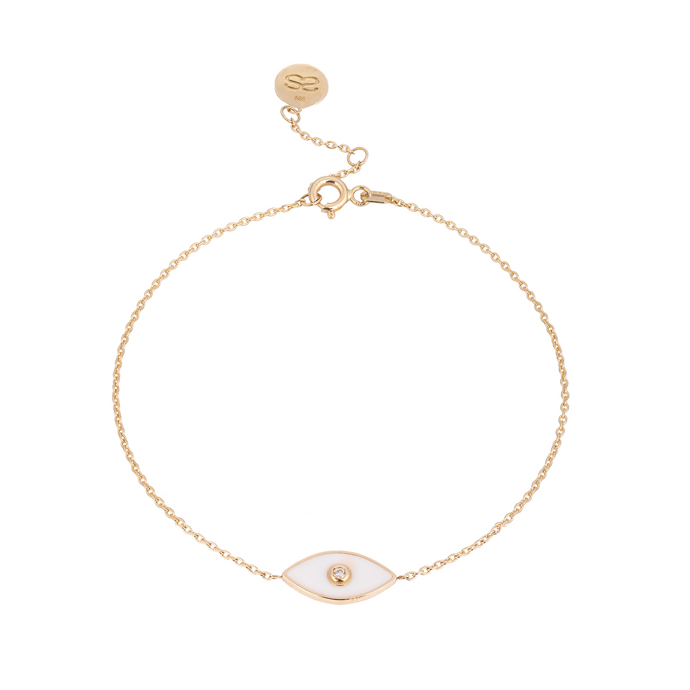 Eye Enamel and Diamond Bracelet