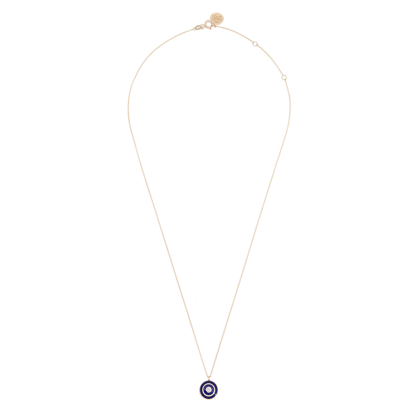 Yuvarlak Mineli ve Pırlanta Taşlı Kolye