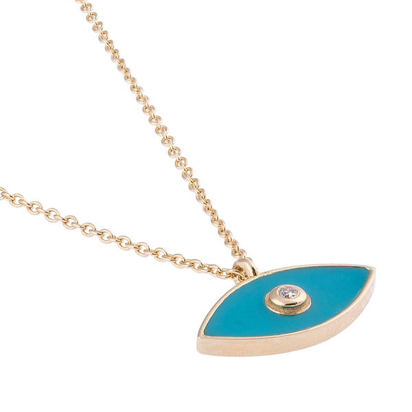 Eye Enamel and Diamond Necklace