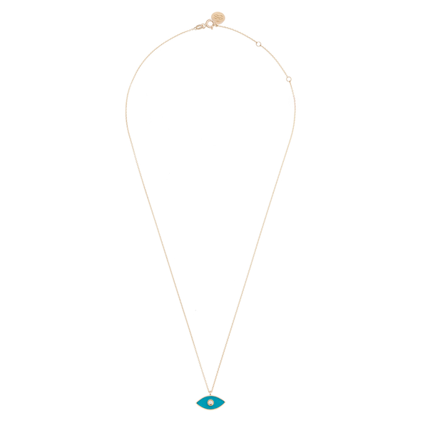 Eye Enamel and Diamond Necklace