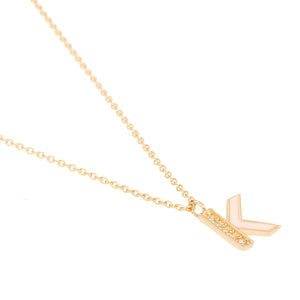 Mineli Altın ve Pırlanta Harf Kolye