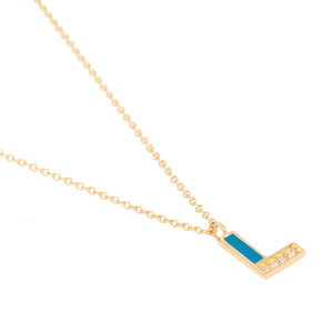 Mineli Altın ve Pırlanta Harf Kolye