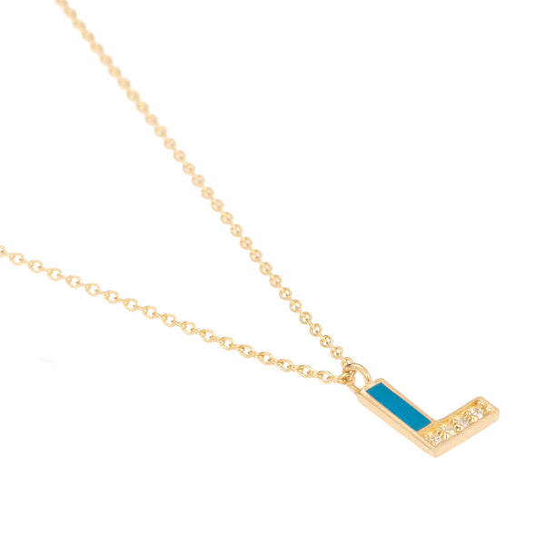 Mineli Altın ve Pırlanta Harf Kolye