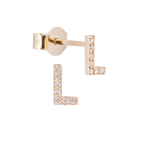 Altın ve Pırlanta Harf Küpe