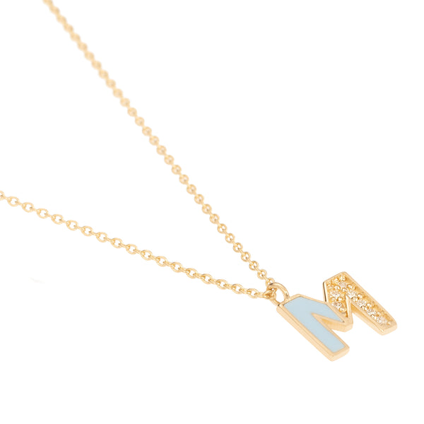 Mineli Altın ve Pırlanta Harf Kolye