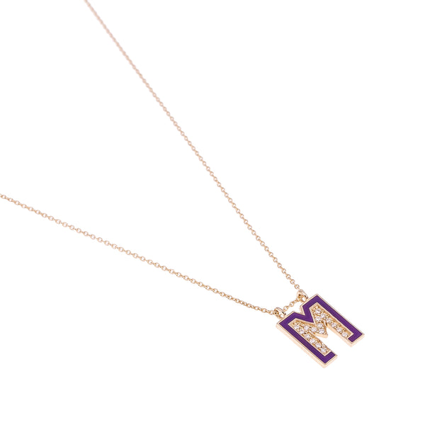 Mineli Altın ve Pırlanta Büyük Harf Kolye