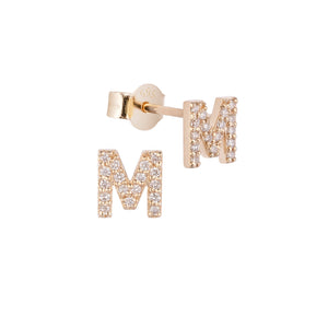 Altın ve Pırlanta Harf Küpe