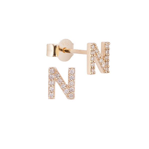 Altın ve Pırlanta Harf Küpe