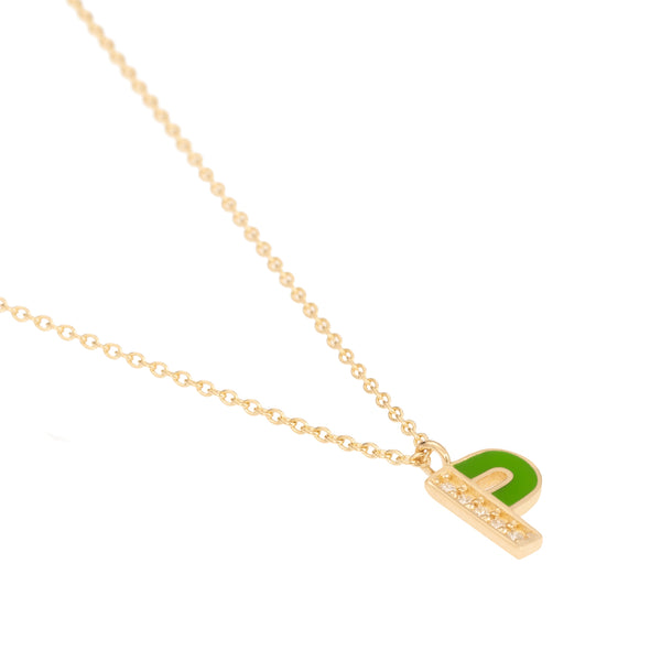 Mineli Altın ve Pırlanta Harf Kolye