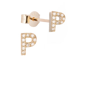 Altın ve Pırlanta Harf Küpe