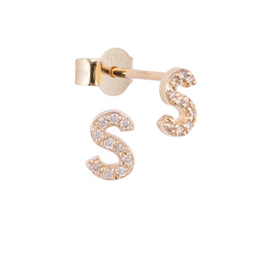 Altın ve Pırlanta Harf Küpe