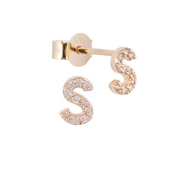 Altın ve Pırlanta Harf Küpe